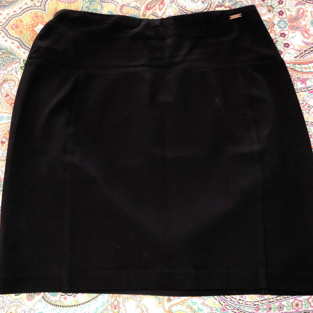 Black straight “pull on” skirt
